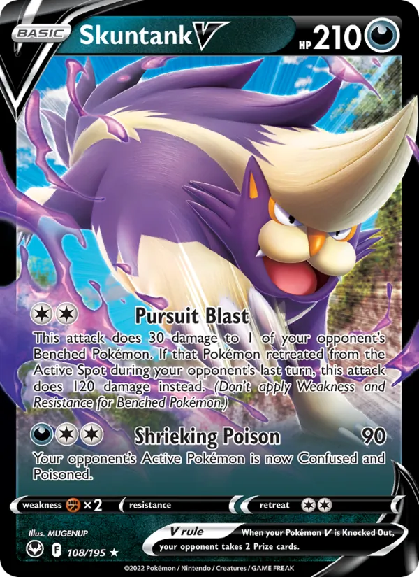 Skuntank V 108/195  - Holofoil SWSH12 Silver Tempest - Holo Rare V