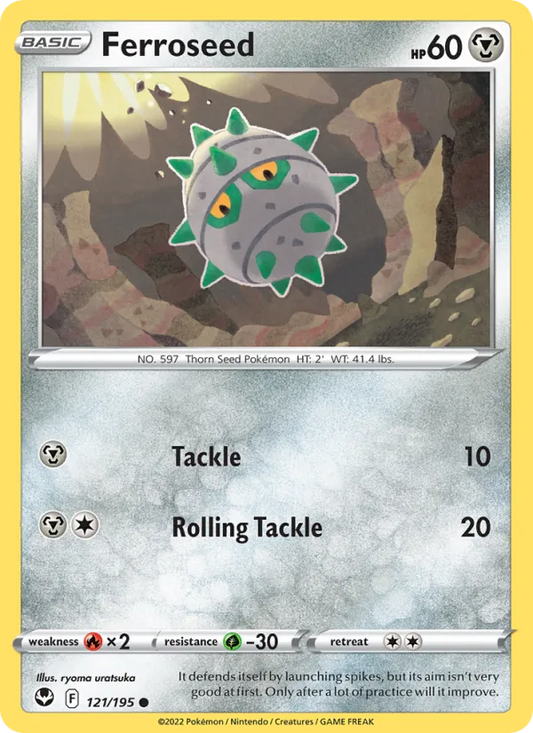 Ferroseed 121/195  - Reverse Holofoil SWSH12 Silver Tempest - Common