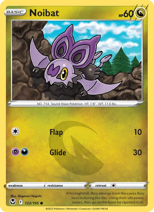 Noibat 132/195  - Reverse Holofoil SWSH12 Silver Tempest - Common