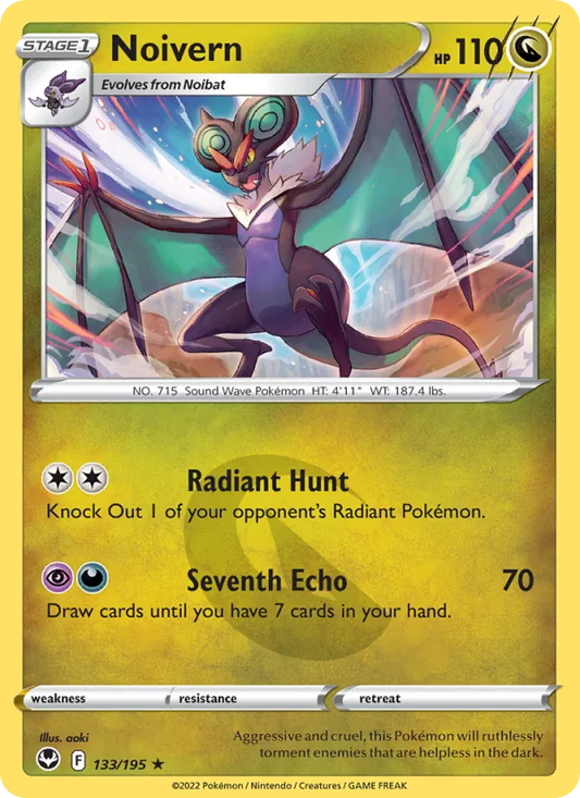 Noivern 133/195  - Reverse Holofoil SWSH12 Silver Tempest - Rare