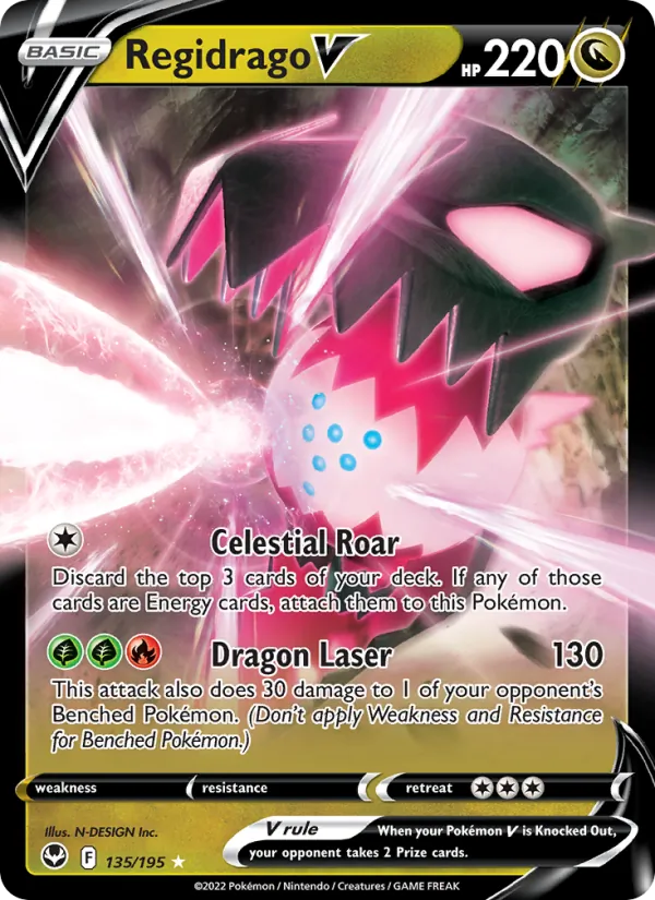 Regidrago V 135/195  - Holofoil SWSH12 Silver Tempest - Holo Rare V