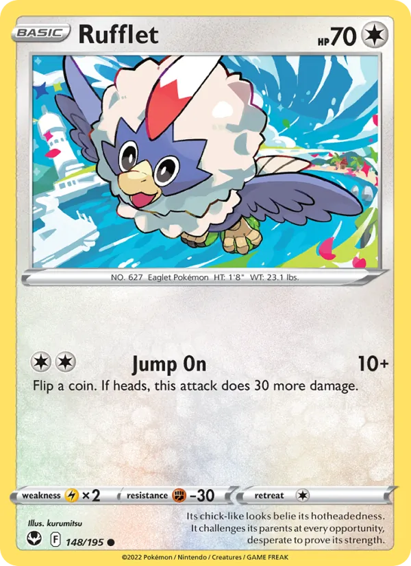 Rufflet 148/195  - Reverse Holofoil SWSH12 Silver Tempest - Common