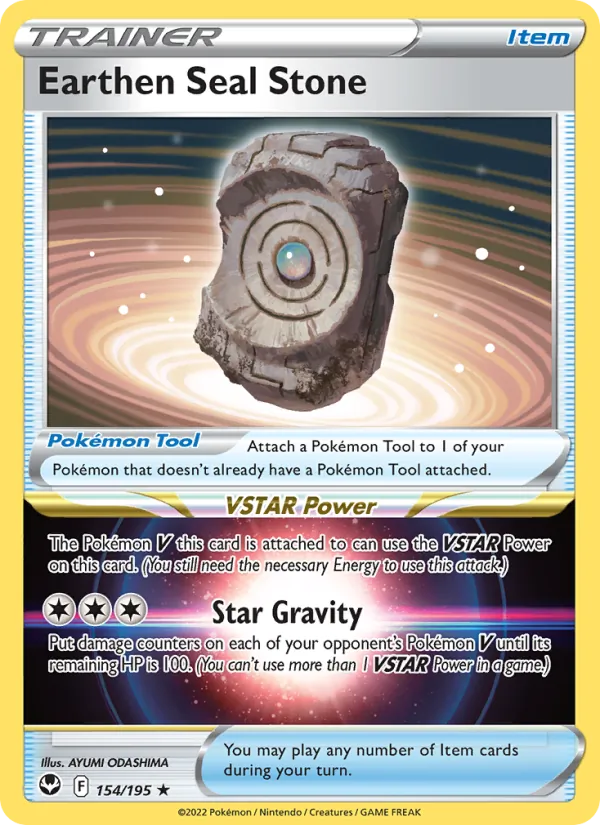 Earthen Seal Stone 154/195  - Holofoil SWSH12 Silver Tempest - Holo Rare