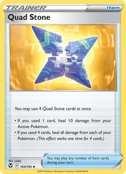 Quad Stone 163/195  - Reverse Holofoil SWSH12 Silver Tempest - Uncommon