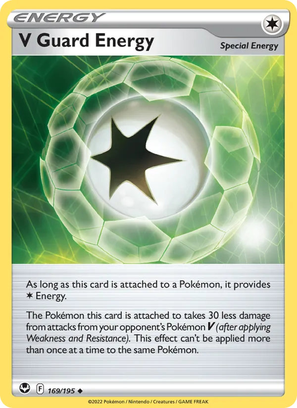 V Guard Energy 169/195  - Reverse Holofoil SWSH12 Silver Tempest - Uncommon