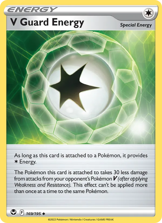 V Guard Energy 169/195  - Reverse Holofoil SWSH12 Silver Tempest - Uncommon