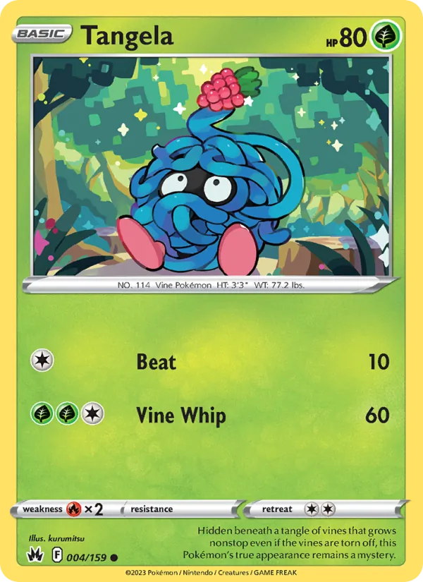 Tangela 004/159  - Reverse Holofoil Crown Zenith - Common
