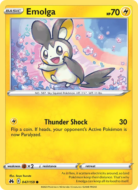 Emolga 047/159  - Reverse Holofoil Crown Zenith - Common