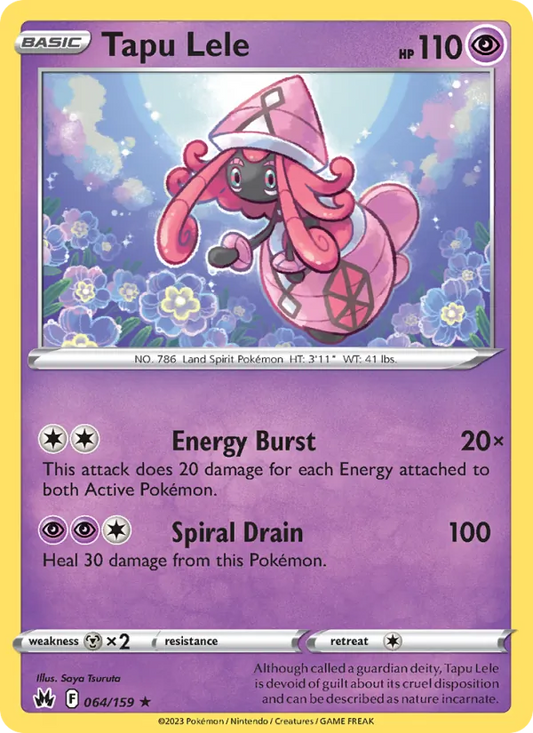 Tapu Lele 064/159  - Holofoil Crown Zenith - Holo Rare