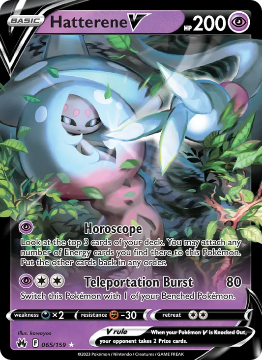Hatterene V 065/159  - Holofoil Crown Zenith - Holo Rare V
