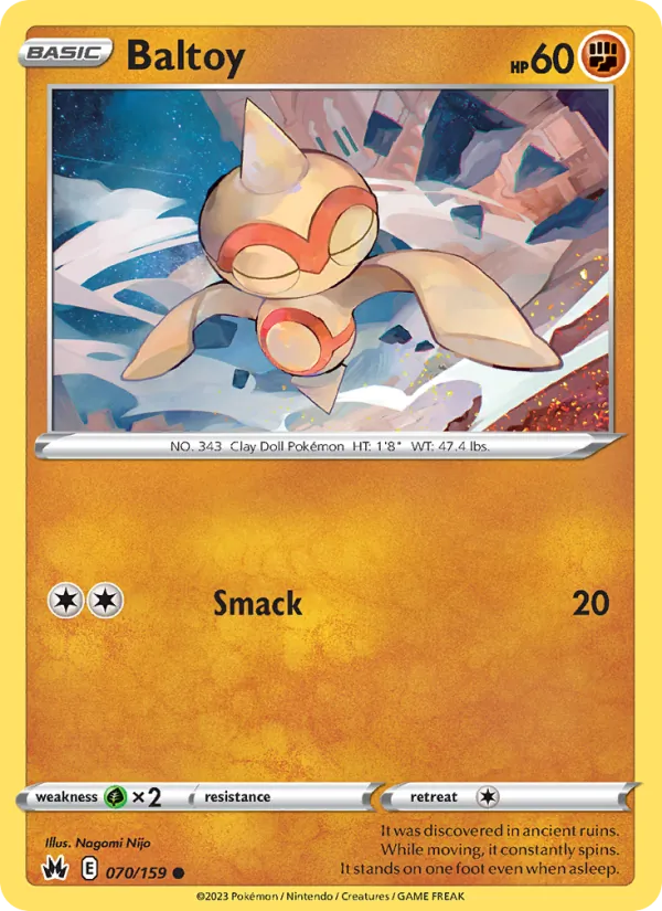 Baltoy 070/159  - Reverse Holofoil Crown Zenith - Common
