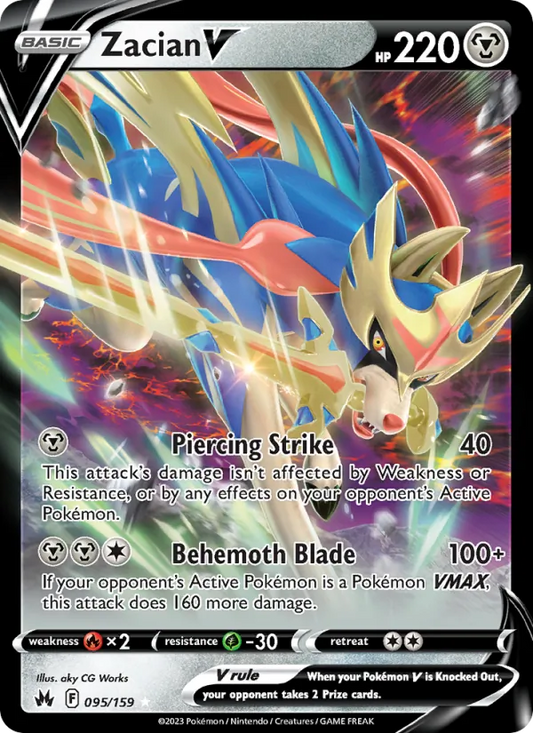 Zacian V 095/159  - Holofoil Crown Zenith - Holo Rare V