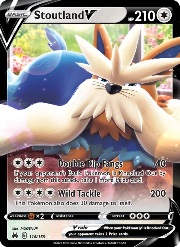 Stoutland V 116/159  - Holofoil Crown Zenith - Holo Rare V