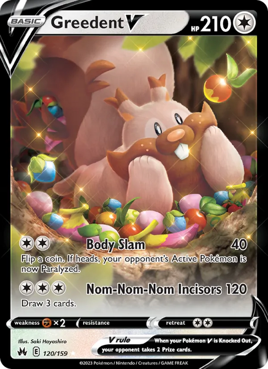 Greedent V 120/159  - Holofoil Crown Zenith - Holo Rare V