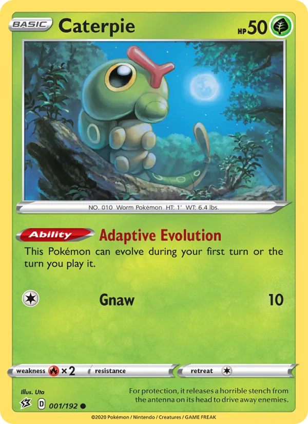 Caterpie 1/192  - Reverse Holofoil SWSH02 Rebel Clash - Common