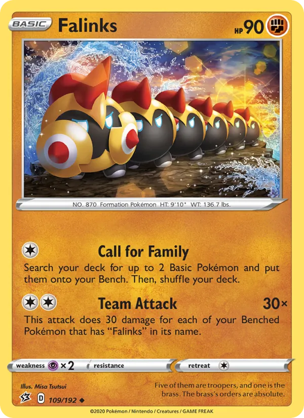 Falinks 109/192  - Reverse Holofoil SWSH02 Rebel Clash - Uncommon