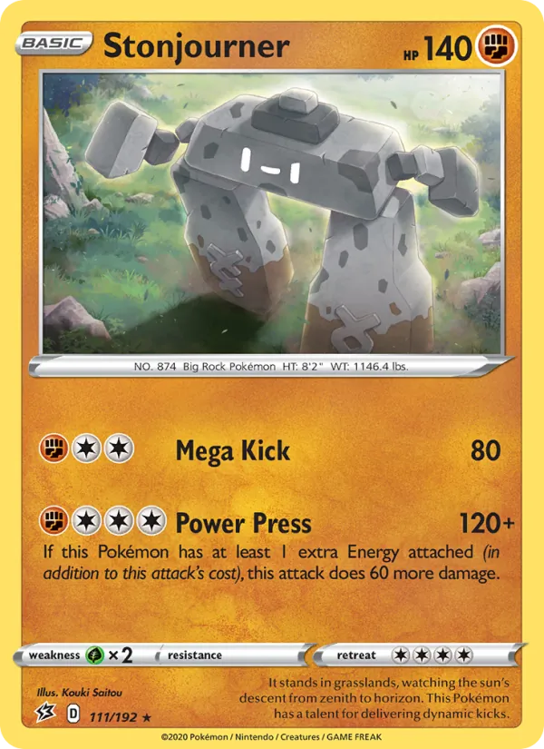 Stonjourner 111/192  - Holofoil SWSH02 Rebel Clash - Holo Rare