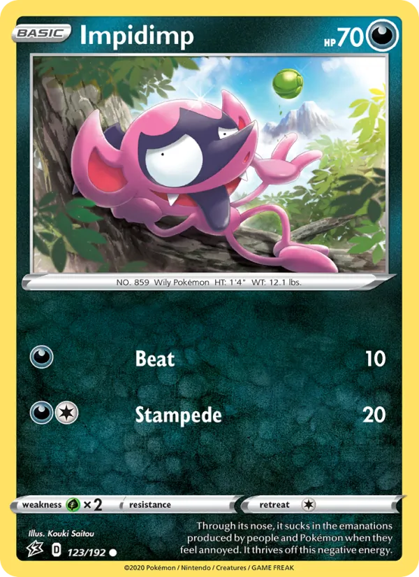 Impidimp 123/192  - Reverse Holofoil SWSH02 Rebel Clash - Common