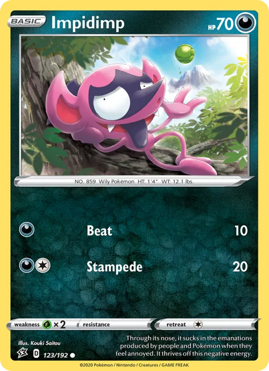 Impidimp 123/192  - Reverse Holofoil SWSH02 Rebel Clash - Common