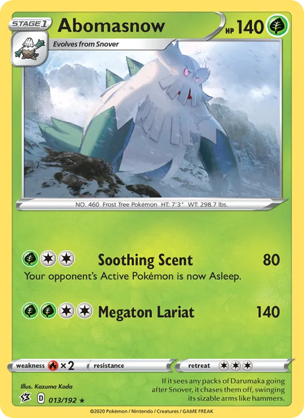 Abomasnow 13/192  - Reverse Holofoil SWSH02 Rebel Clash - Rare