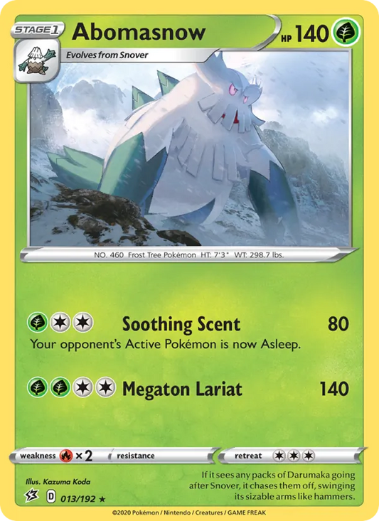 Abomasnow 13/192  - Reverse Holofoil SWSH02 Rebel Clash - Rare