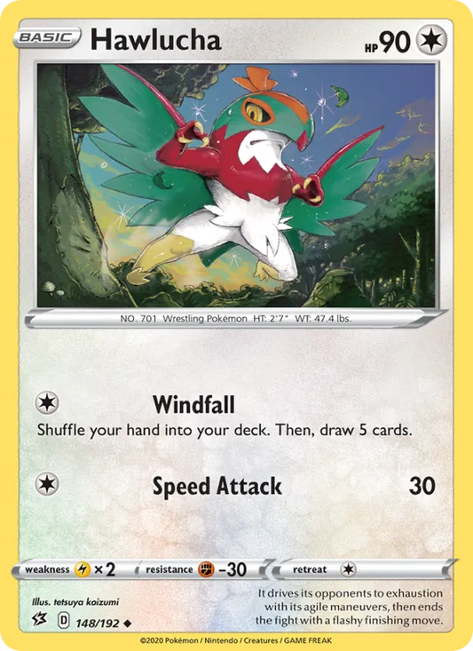 Hawlucha 148/192  - Reverse Holofoil SWSH02 Rebel Clash - Uncommon