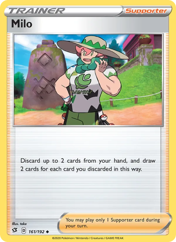 Milo 161/192  - Reverse Holofoil SWSH02 Rebel Clash - Uncommon