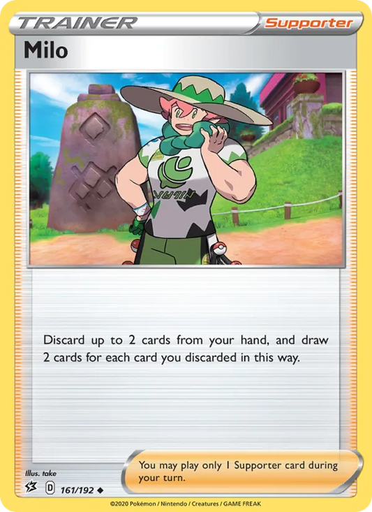 Milo 161/192  - Reverse Holofoil SWSH02 Rebel Clash - Uncommon