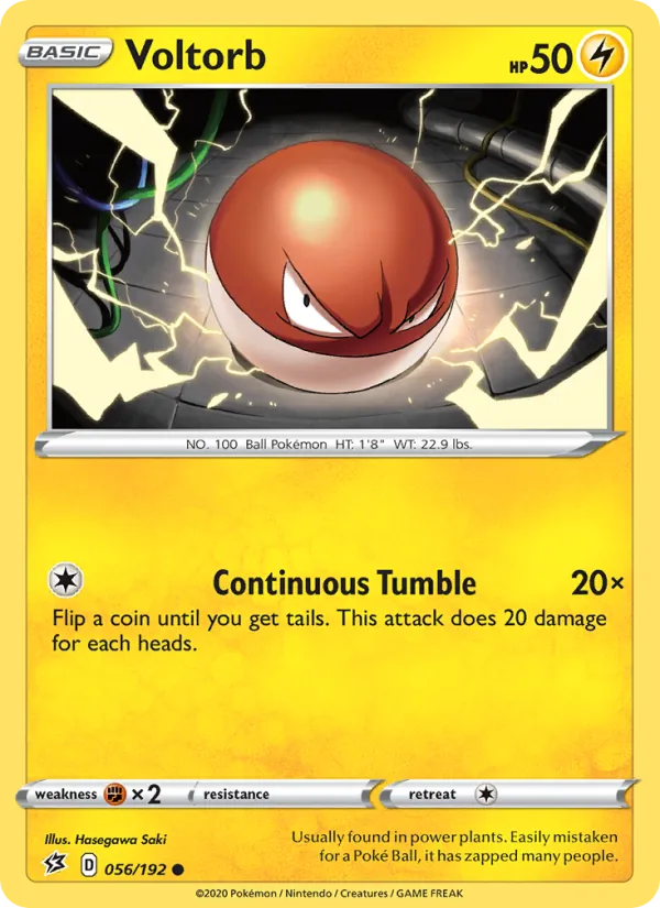Voltorb 56/192  - Reverse Holofoil SWSH02 Rebel Clash - Common