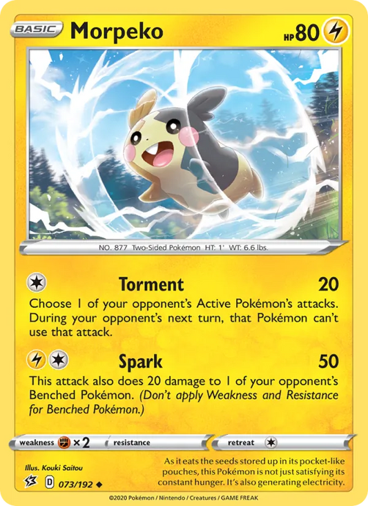 Morpeko 73/192  - Reverse Holofoil SWSH02 Rebel Clash - Uncommon