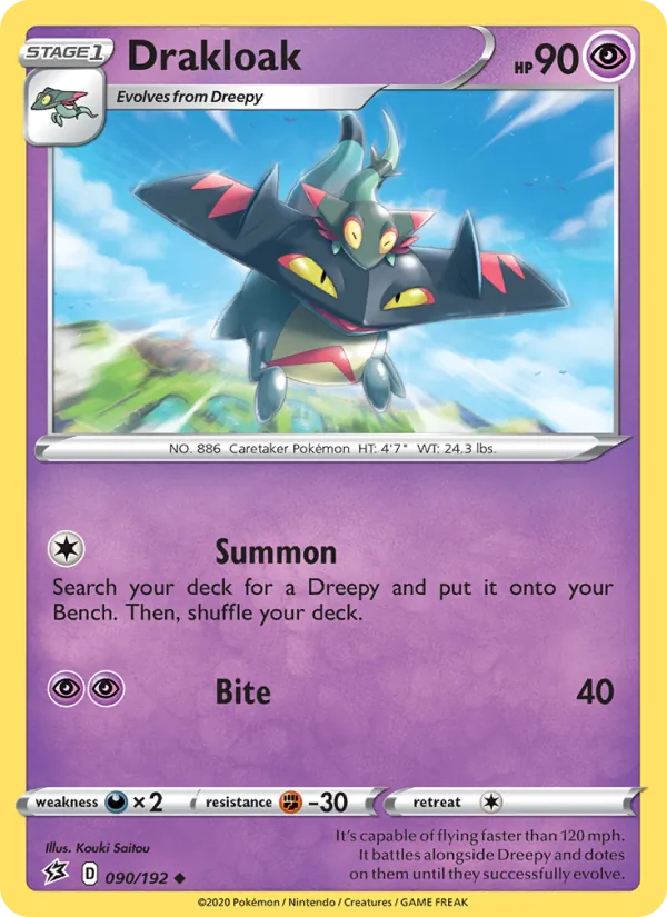 Drakloak 90/192  - Reverse Holofoil SWSH02 Rebel Clash - Uncommon
