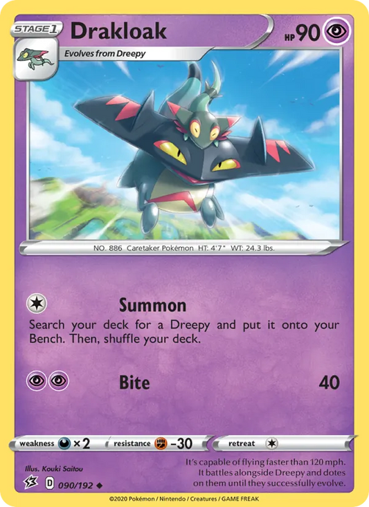 Drakloak 90/192  - Reverse Holofoil SWSH02 Rebel Clash - Uncommon