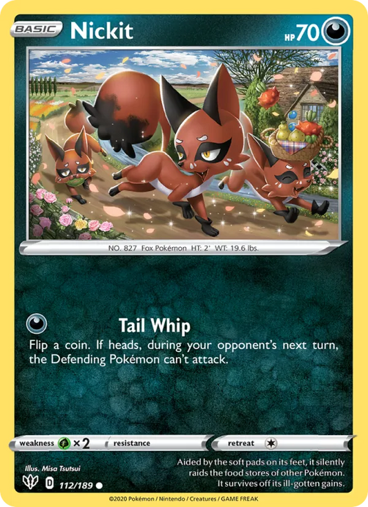 Nickit 112/189  - Reverse Holofoil SWSH03 Darkness Ablaze - Common