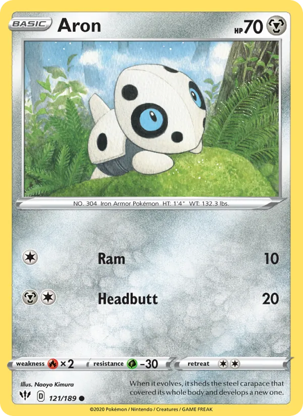 Aron 121/189  - Reverse Holofoil SWSH03 Darkness Ablaze - Common