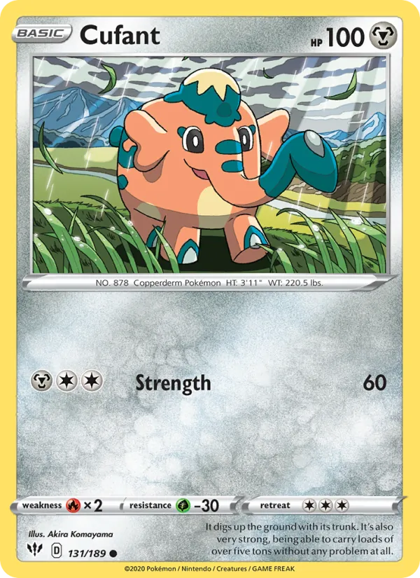 Cufant 131/189  - Reverse Holofoil SWSH03 Darkness Ablaze - Common
