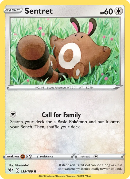 Sentret 135/189  - Reverse Holofoil SWSH03 Darkness Ablaze - Common