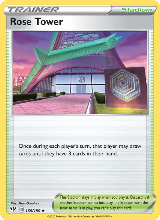 Rose Tower 169/189  - Reverse Holofoil SWSH03 Darkness Ablaze - Uncommon