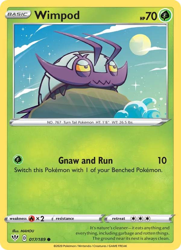 Wimpod 17/189  - Reverse Holofoil SWSH03 Darkness Ablaze - Common