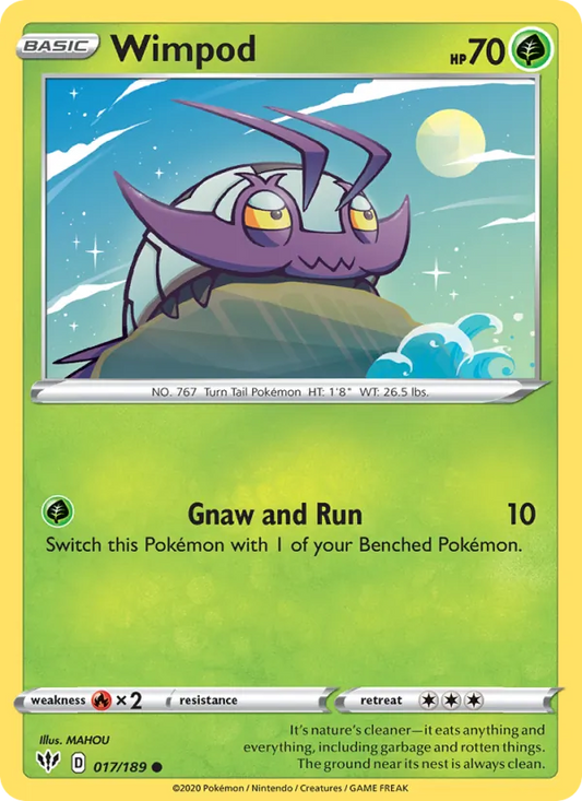 Wimpod 17/189  - Reverse Holofoil SWSH03 Darkness Ablaze - Common