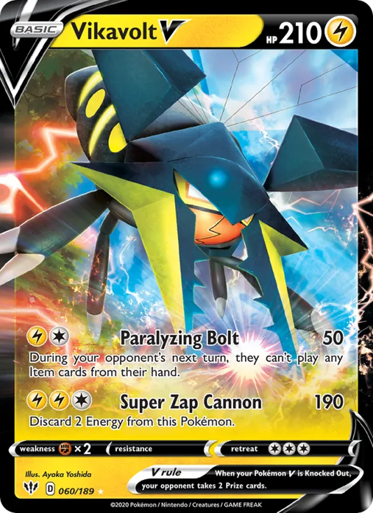 Vikavolt V 60/189  - Holofoil SWSH03 Darkness Ablaze - Holo Rare V