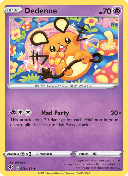 Dedenne 78/189  - Reverse Holofoil SWSH03 Darkness Ablaze - Uncommon