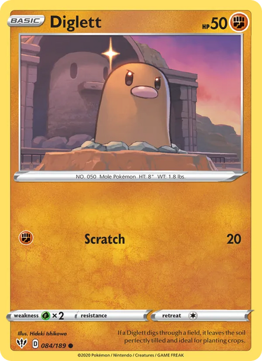 Diglett 84/189  - Reverse Holofoil SWSH03 Darkness Ablaze - Common