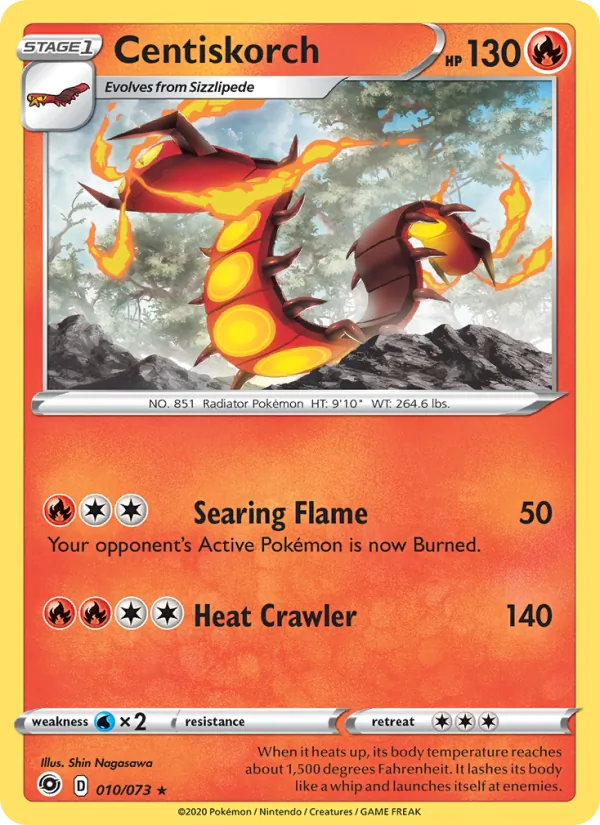 Centiskorch 10/73  - Holofoil Champion's Path - Holo Rare