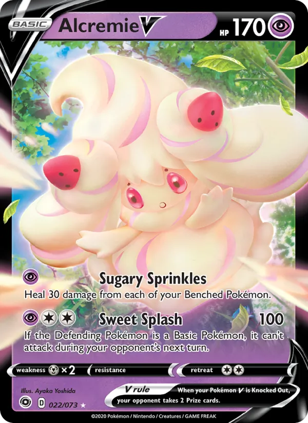 Alcremie V 22/73  - Holofoil Champion's Path - Holo Rare V