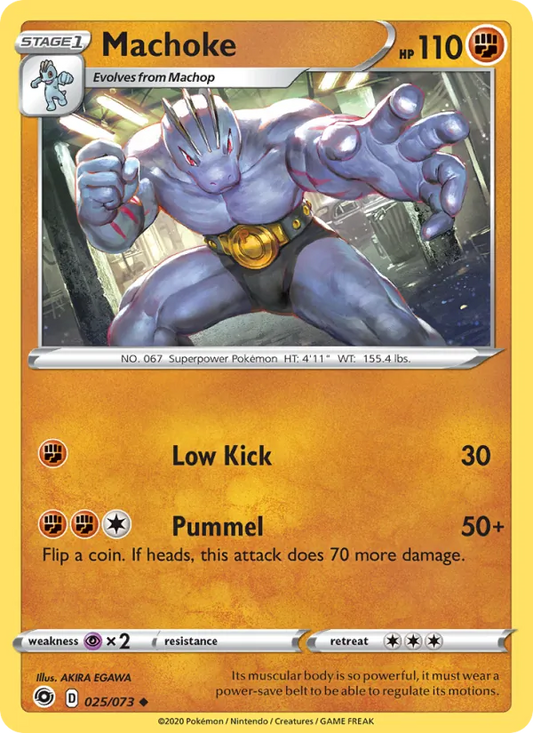 Machoke 25/73  - Reverse Holofoil Champion's Path - Uncommon
