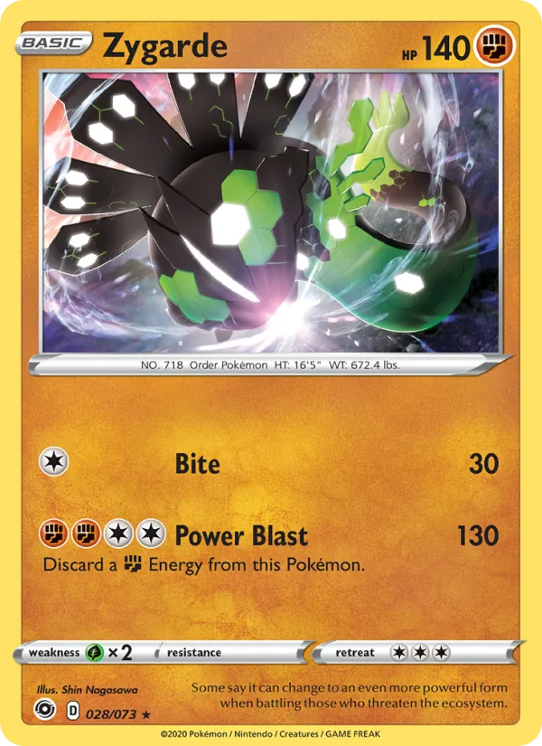 Zygarde 28/73  - Holofoil Champion's Path - Holo Rare