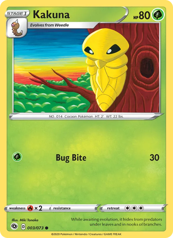 Kakuna 3/73  - Reverse Holofoil Champion's Path - Common