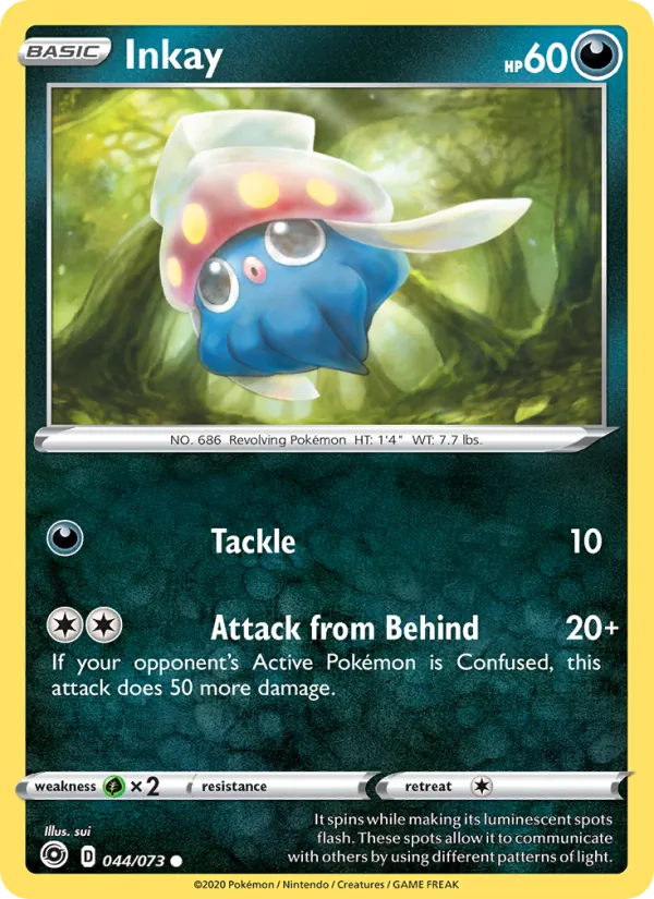 Inkay 44/73  - Reverse Holofoil Champion's Path - Common