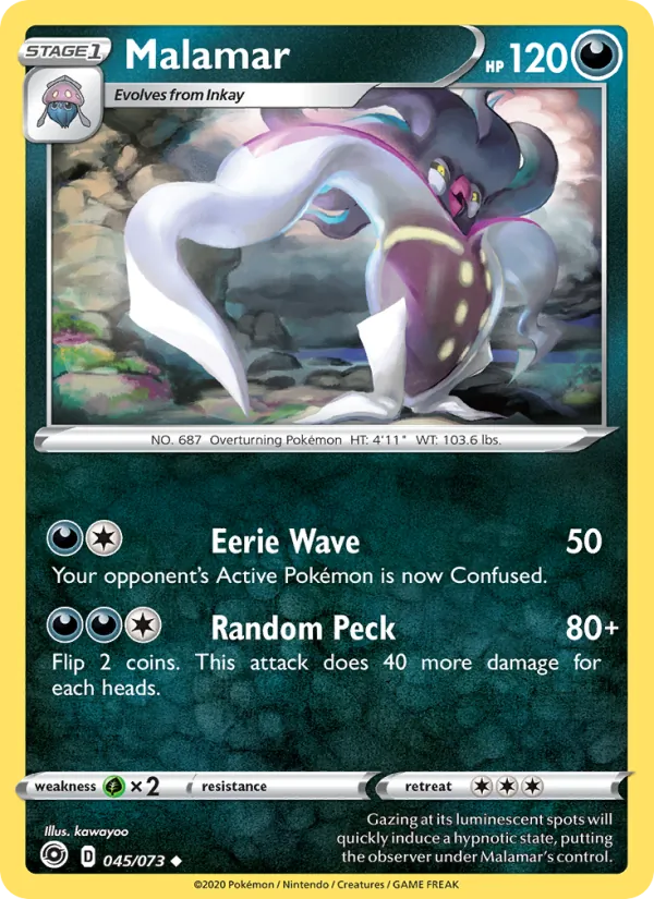 Malamar 45/73  - Reverse Holofoil Champion's Path - Uncommon