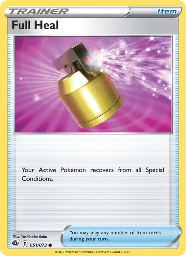 Full Heal 51/73  - Reverse Holofoil Champion's Path - Common
